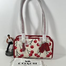 Coach Swing Zip Bag With Cherry Print $425  NWT