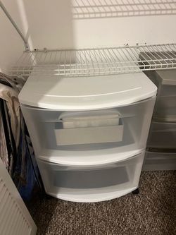 Plastic Drawer Storage Units Set of 2