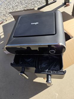 New open box.iceagle Dual Air Fryer 11 Quart - 6-in1 Airfryer with 2 Frying Baskets, Precise-control Knob | Sync & Dual Cook Functions to Ary Fry, Roa