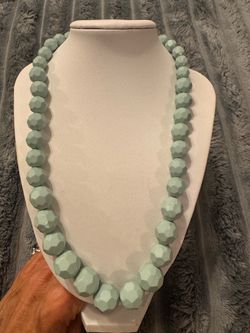 Mint Green faceted bead necklace.