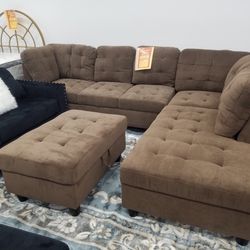 Large Sectional With Storage Ottoman Special 