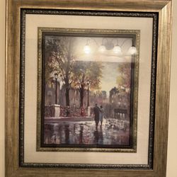 Framed Cityscape Painting – 28”x32” – $85