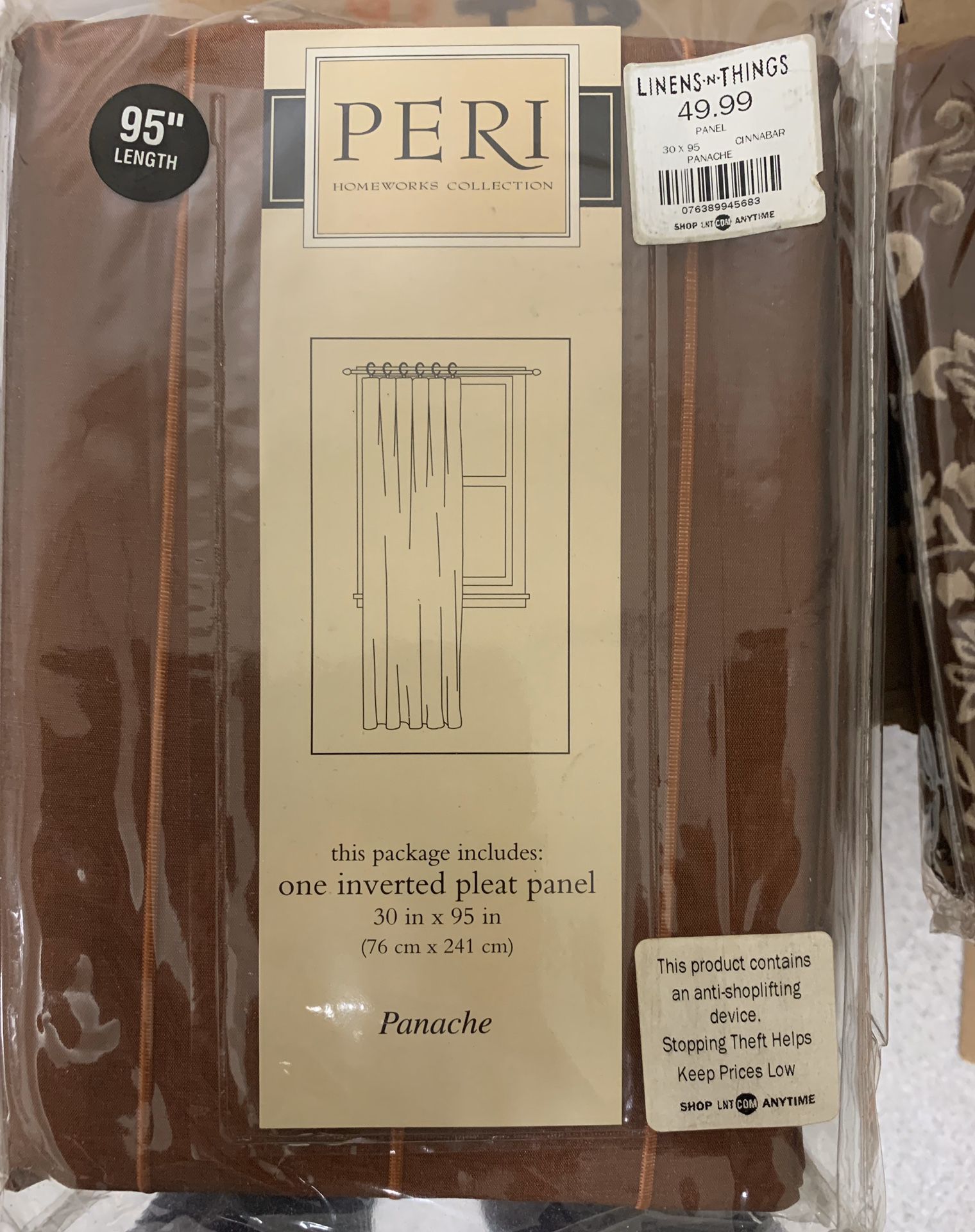 Peri Homeworks Collection Inverted Pleat Panel: Panache 30" X 95"