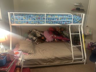 White bunk bed frame