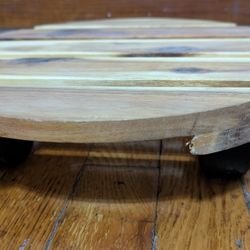 Wooden Plant Stand With Wheels