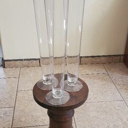 Beautiful Long Stem Vases 18inches Tall Glass.