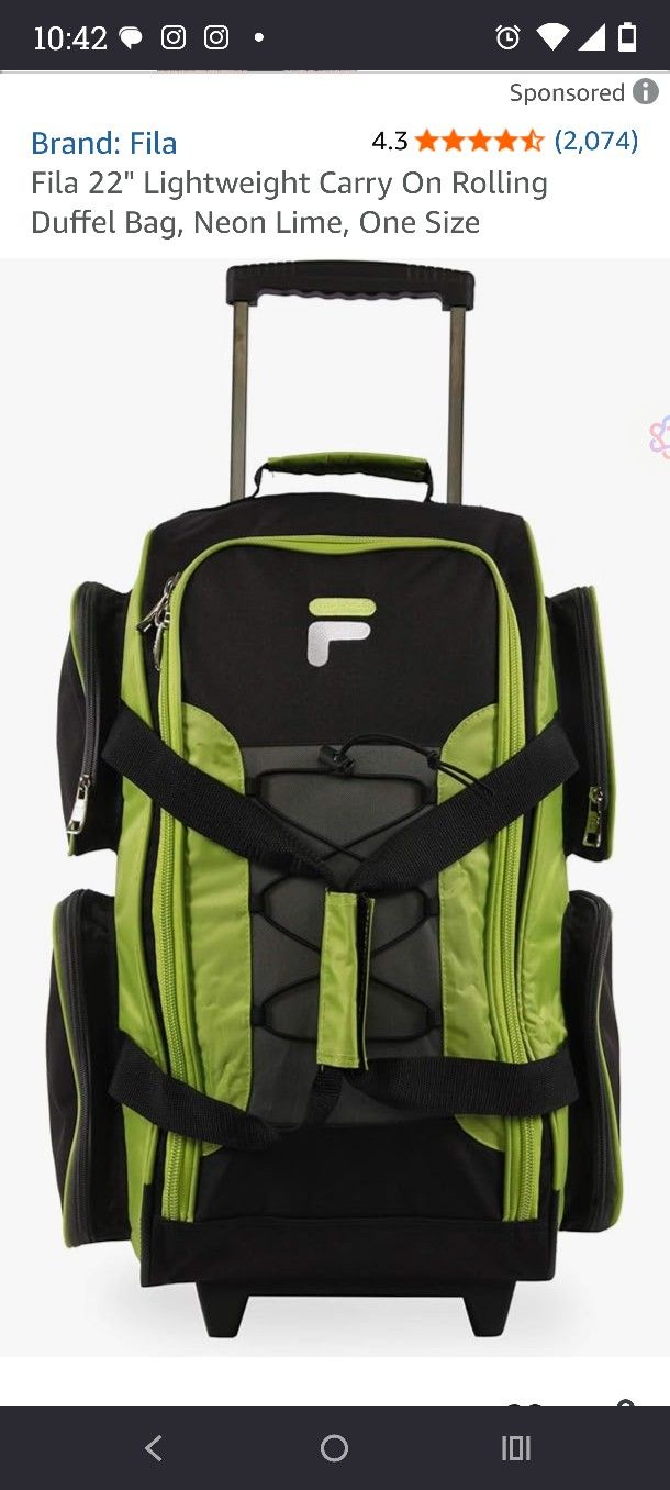 Fila Rolling Duffel Bag - CARRY ON SIZE 22inch