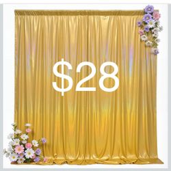 10x10ft Glitter Sequin Gold Backdrop Curtains Photo Backdrop Curtain Fabric Gold Shimmer Drapes Backdrop Bridal Baby Shower Wedding Birthday Party Pho