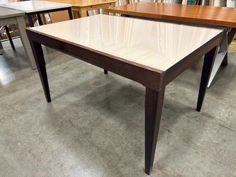 CALLIGARIS Italian Modern Extendable Glass Top Dining Table with Hidden Leaf