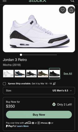 Jordan 3 retro(mocha) 8 1/2