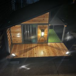 Custom Insulated Dog House w/ A/C & Pergola – Modern Design, Delivery Available