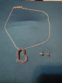 Heart necklace  & earring set