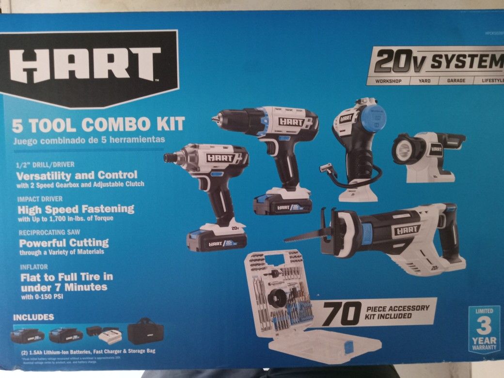 Hart 5pc Cordless Tool Kit