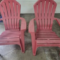 Outdoor Plastic Red Chairs