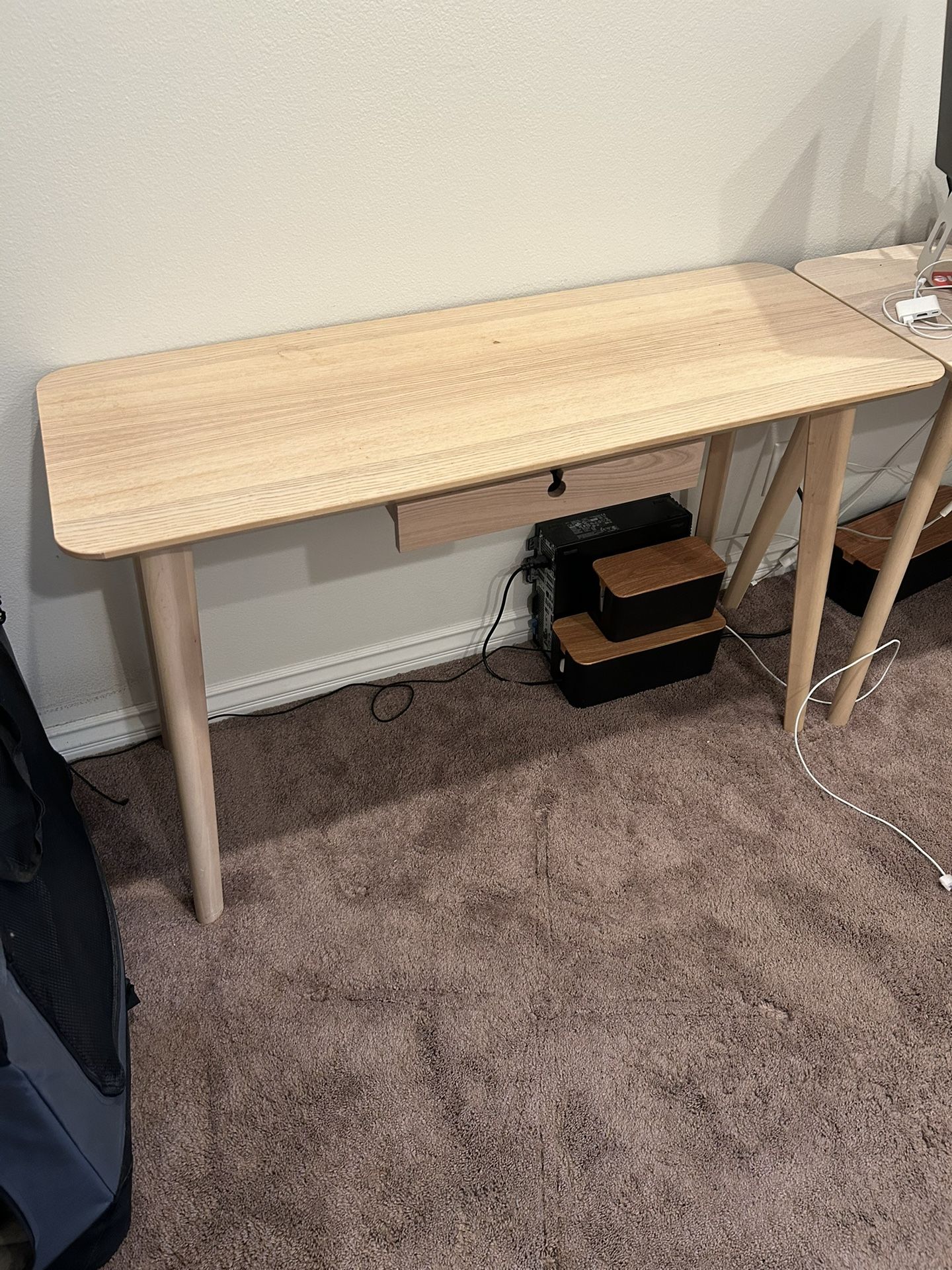 IKEA LISABO Desk, ash veneer, 46 1/2x17 3/4 "