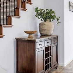Side Bar With Wine storage And marble top