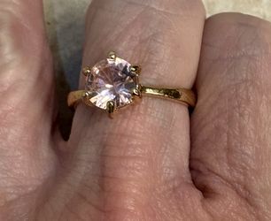 New gold filled pink sapphire wedding ring size 9