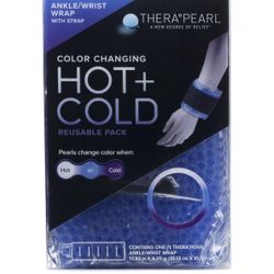 (25)TheraPearl Reusable Color Changing Hot + Cold Ankle/Wrist Wrap With Strap.