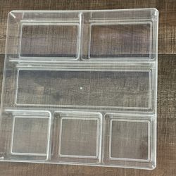 7-Divider Square Drawer Insert Plastic Tray
