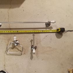 Nostalgic 30inch Towel Bar & TP Holders. Ivory