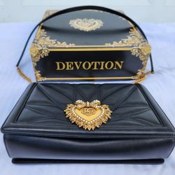 Dolce & Gabbana Large Devotion black bag in quilted nappa leather