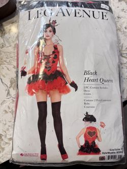 Black Heart Queen Costume New Medium