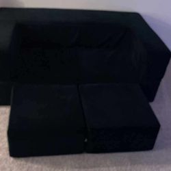 Black Couch Turns Into Bed