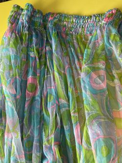 1960s vintage sheer curtain panel