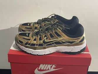 Nike P-6000 Running Shoes Black Metallic Infinite Gold HQ3030-700 Mens Size 9.5