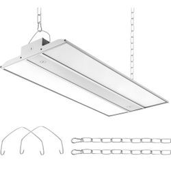 400W LED Linear High Bay Light Fixture, 1-10V Dimmimg LED Linear Highbay Shop Lights,