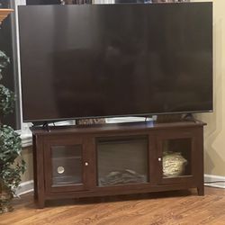70 Inch Vizio With Fireplace Cabinet Included 