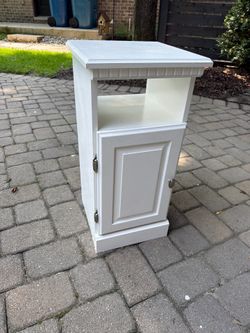 White Solid wood Bedside table
