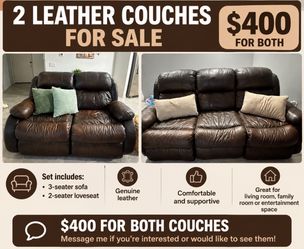 Brown leather couches!