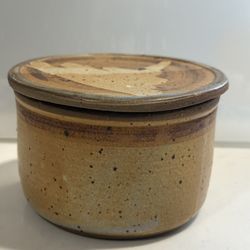 Vintage French Butter Keeper Crock Studio Pottery Artist Signed - Raymond ‘79