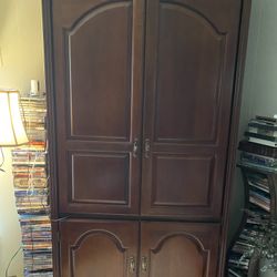Cherry Wood Media Armoire 