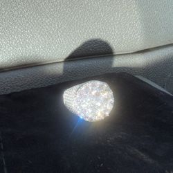 Ring sterling silver with Moissanite lab created diamonds (like new)  (Read ad before messaging)   