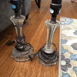 Pair of antique glass lamps