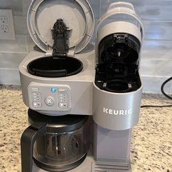 Keurig K-Duo Essentials, Hot & Iced Single-Serve K-Cup Pod Coffee Maker & Carafe, Moonlight Grey