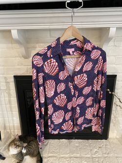 Lily Pulitzer Button Up Shirt, Shell Pattern - Size S