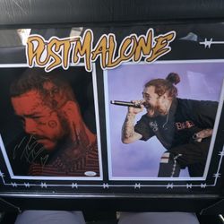 Framed Autograph Sign Cover Album From The Music Artist "Post Malone"
