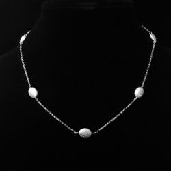 Brand New 16-18" adj. CHARLES GARNIER, Peru, Sterling Silver 5 Station Necklace w Lobster Claw Clasp, signed