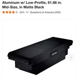 Crossbed Truck Tool Box in Aluminum w/ Low-Profile, 61.86 in. Mid-Size, in Matte Black