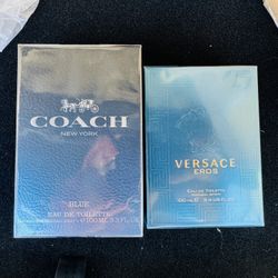 NEW Versace Eros & Coach Blue Men’s Colognes 
