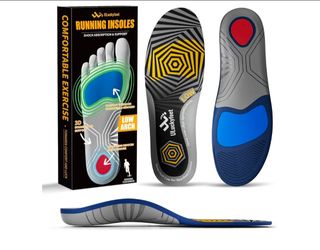 Running Insoles for Men Women & Plantar Fasciitis Relief Shoe Insoles, Extra Shock Absorption Boosts Sports Performance & Arch Support Inserts for Red