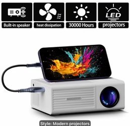 New High Quality Portable Projector supports 1080P, USB Connection works with all smartphones