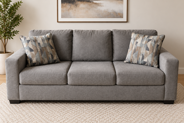 Ashley Furniture Rannis Queen Sofa Sleeper in Pewter gray.