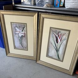 Glass framed wall art (2 set)