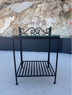 Set Of 2: Black Powdercoated Nightstands