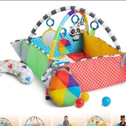 Baby Einstein Patch's 5-In-1 Color Playspace Activity Play Mat & Ball Pit Gym With Music, Age Newborn+  Open box item box is damaged   INVENTORY NUMBE