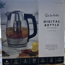 Electric Kettle with Temperature Control, 5 Presets LED Indicator Lights, Removable Tea Infuser, Glass Tea Kettle & Hot Water Boiler, 360° Swivel Base